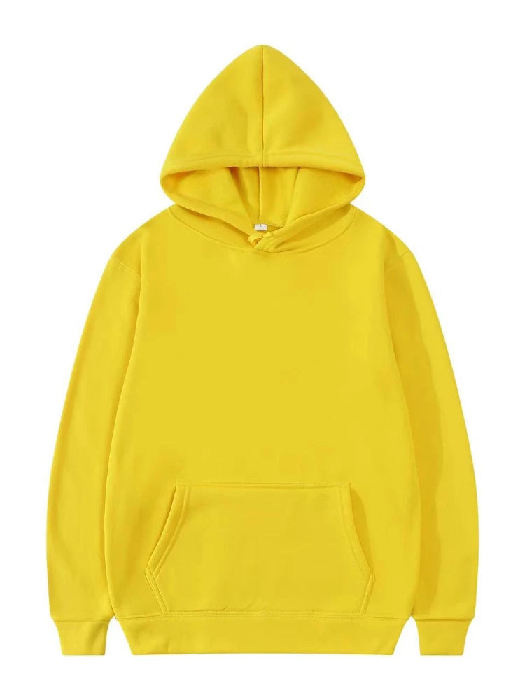 2024 men's and women's new hooded sweatshirt men's solid color sweatshirt women's and men's long sleeved inserted pocket pullove