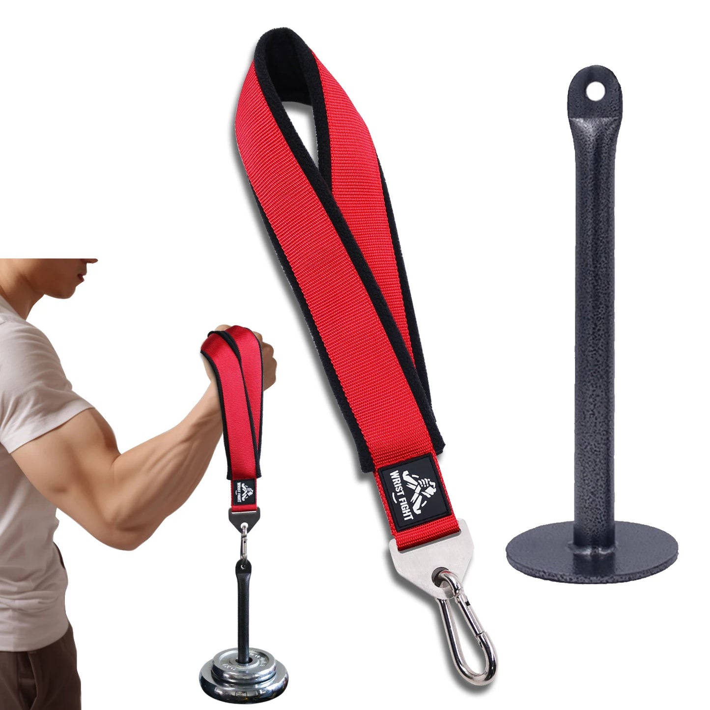 Heavy-Duty Arm Wrestling Strap for Pronation, Forearm, and Bicep Strength Training – Thick Webbing with Fleece Lining