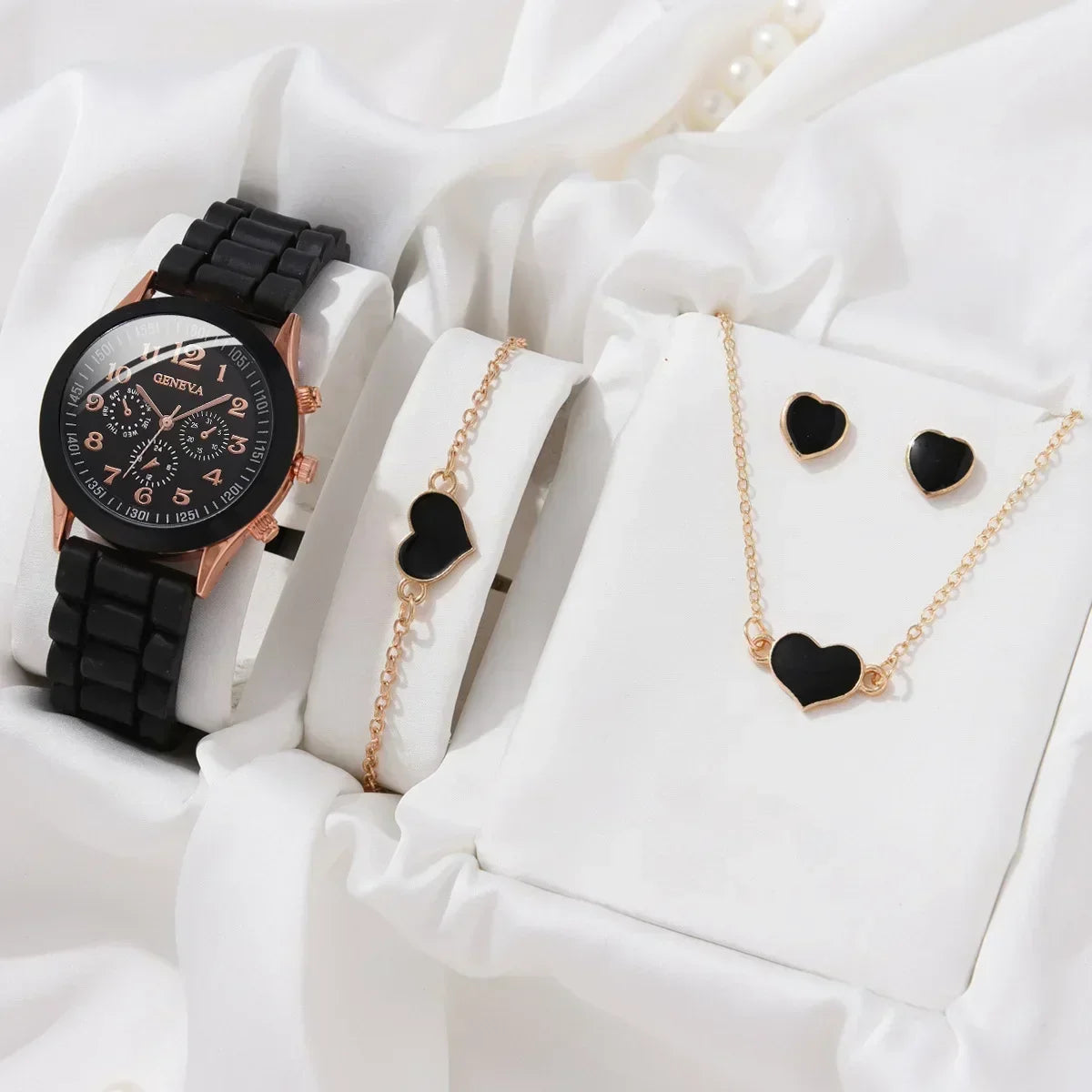 Woman Watch Fashion Sets Luxury Brand Silicone Strap Quartz Ladies Wrist watches