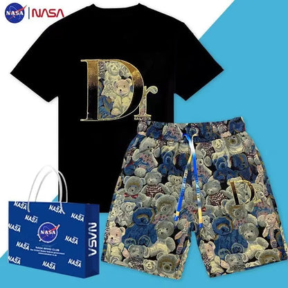New Teddy Dior Short-sleeved Shorts Set Men's 2025 Summer