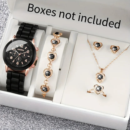 Woman Watch Fashion Sets Luxury Brand Silicone Strap Quartz Ladies Wrist watches