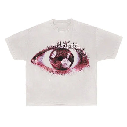 Y2K Punk Goth T Shirt Hip Hop Fashion Personality Loose Short Sleeved Harajuku Casual Womens Streetwear Round Neck Tops