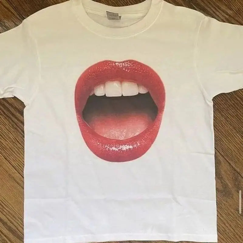 Y2K Punk Goth T Shirt Hip Hop Fashion Personality Loose Short Sleeved Harajuku Casual Womens Streetwear Round Neck Tops