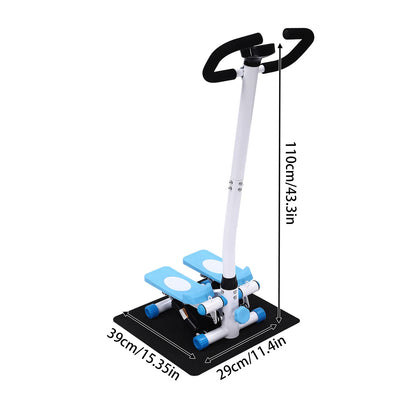 Fitness Stepper With Handlebars, Adjustable Height Hydraulic Stair Steppers with Resistance Band, Loading 150kg/330lbs