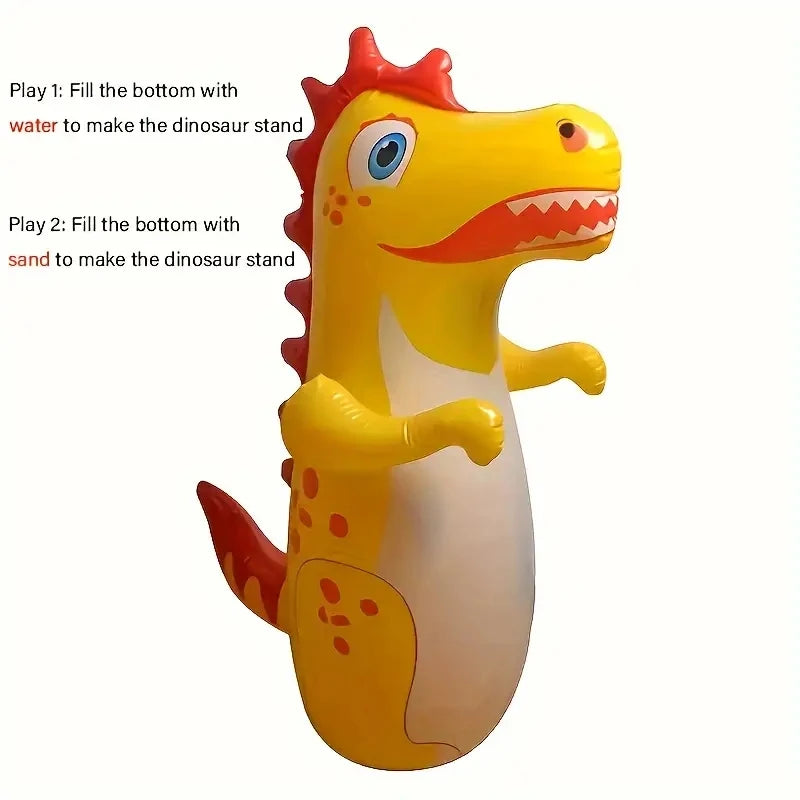 Children's Inflatable Tumbler Sandbag Dinosaur Themed Fitness Boxing Fight Training Stress Relief Toy Home Sandbag for Kids