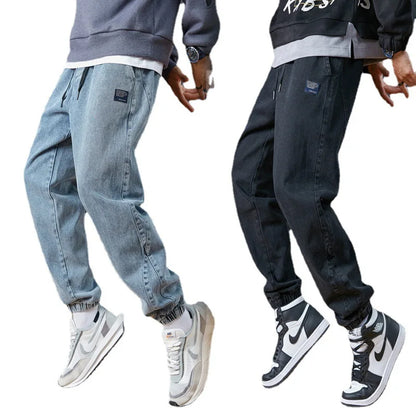 2024 Spring Summer Black Blue Jeans Men Streetwear Denim Jogger Pants Men Baggy Harem Jean Trousers Plus Size 6XL 7XL 8XL