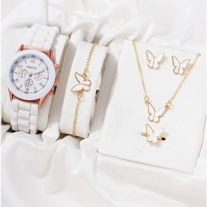 Woman Watch Fashion Sets Luxury Brand Silicone Strap Quartz Ladies Wrist watches