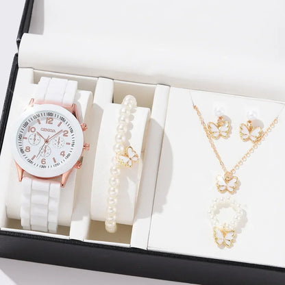 Woman Watch Fashion Sets Luxury Brand Silicone Strap Quartz Ladies Wrist watches