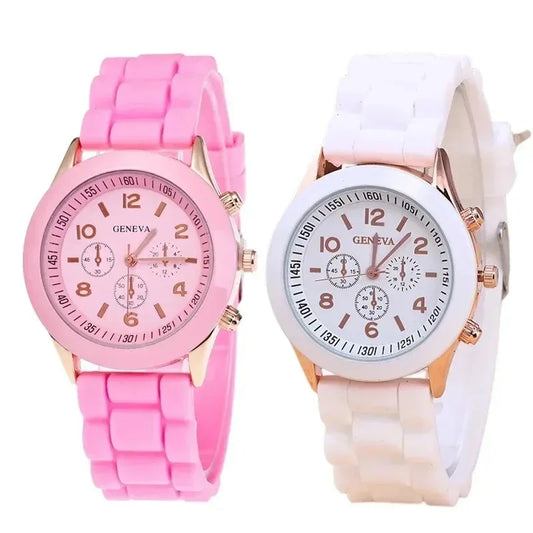 Woman Watch Fashion Sets Luxury Brand Silicone Strap Quartz Ladies Wrist watches