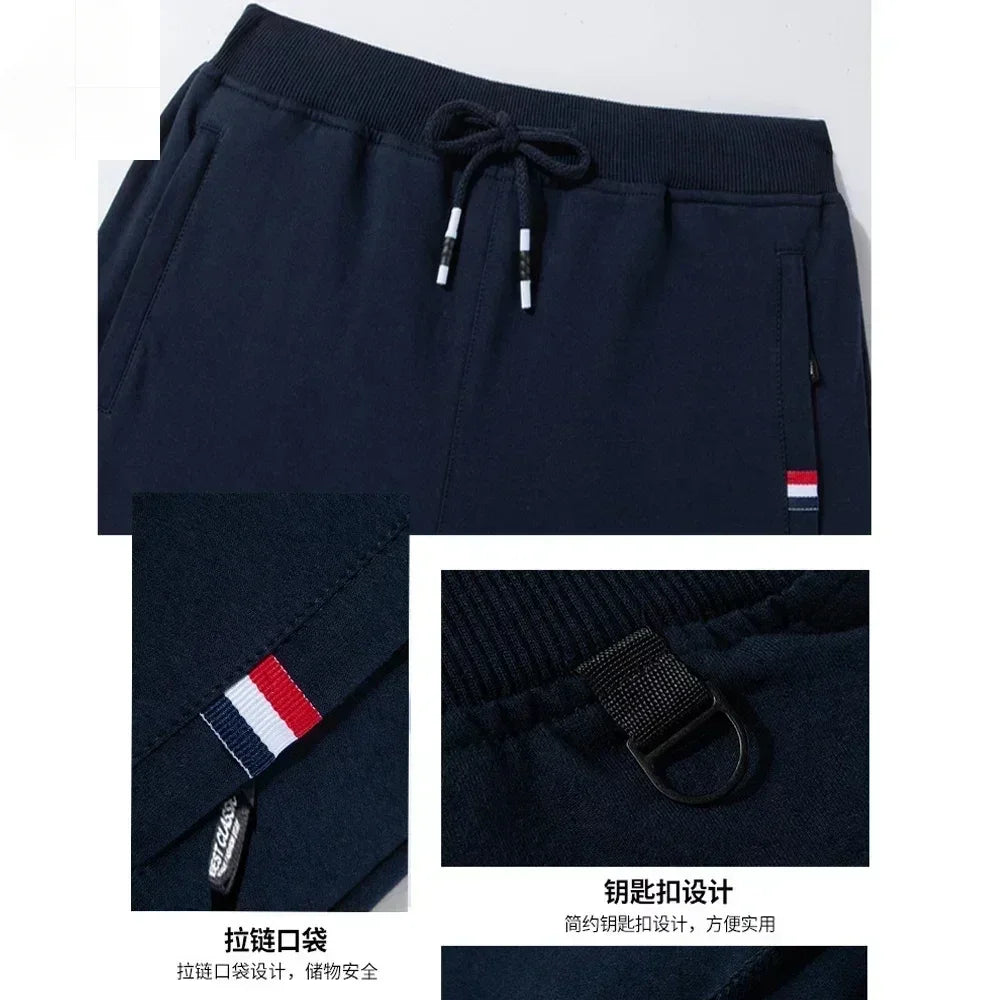 Spring Pants Men Fitness Sportswear Tracksuit Elastic Waist Sweatpants Cotton Trousers Loose Gyms Jogger Track Pants Mens M- 8XL