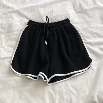Women Striped Casual Shorts Korean Harajuku Loose All Match Sports Shorts Summer Fashion Simple Yoga Thin Mini Shorts Female