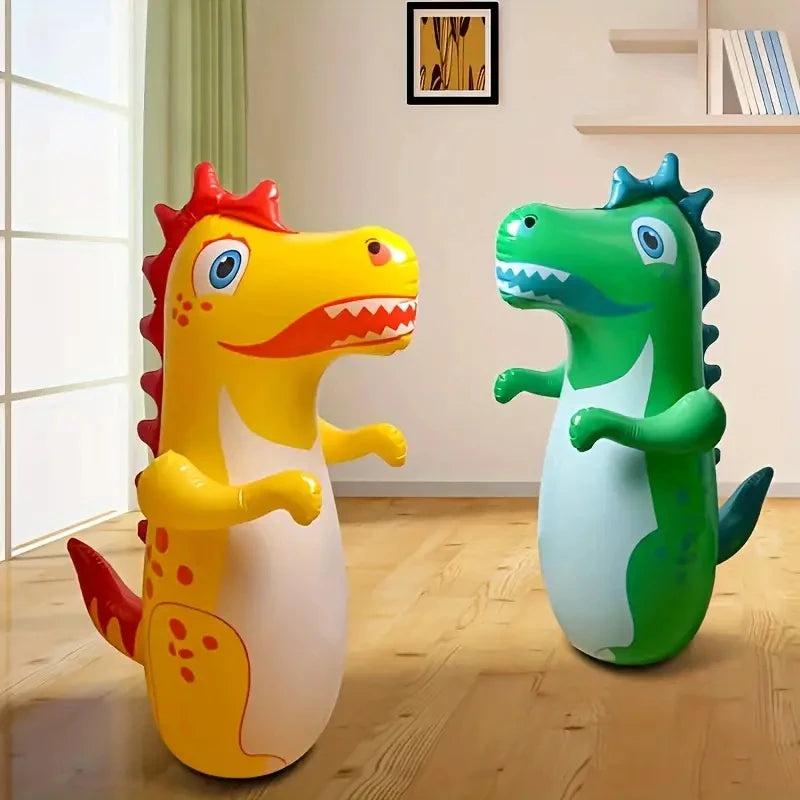 Children's Inflatable Tumbler Sandbag Dinosaur Themed Fitness Boxing Fight Training Stress Relief Toy Home Sandbag for Kids