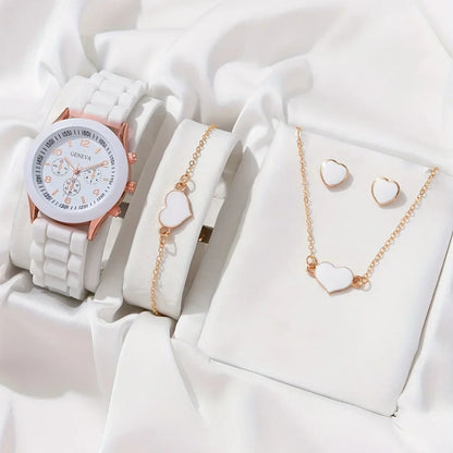 Woman Watch Fashion Sets Luxury Brand Silicone Strap Quartz Ladies Wrist watches