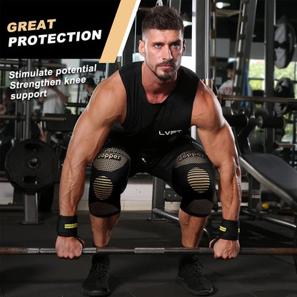 1/2Pcs Copper Knee Brace for Women and Men-Copper Knee Compression Sleeve Copper Knee Sleeves for Sports