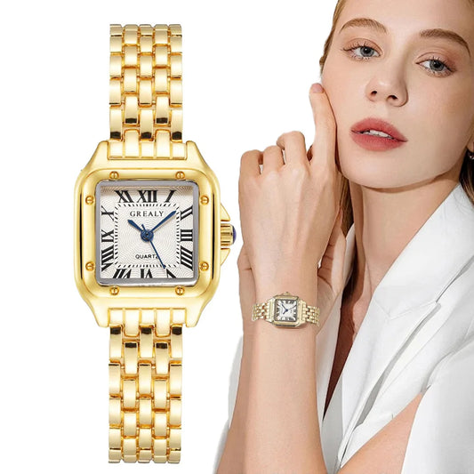 UTHAI Women Watch Light Luxury Brand Stainless Steel Strap Ladies Business Quartz Watches Female Fashion Clock Watch