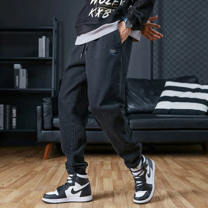 2024 Spring Summer Black Blue Jeans Men Streetwear Denim Jogger Pants Men Baggy Harem Jean Trousers Plus Size 6XL 7XL 8XL