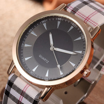 Women's Luxury Quartz Watch, Plaid Clock, Rose Gold Dial Dress, Casual Wristwatch, New Brand, Fashion