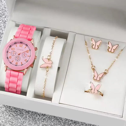 Woman Watch Fashion Sets Luxury Brand Silicone Strap Quartz Ladies Wrist watches