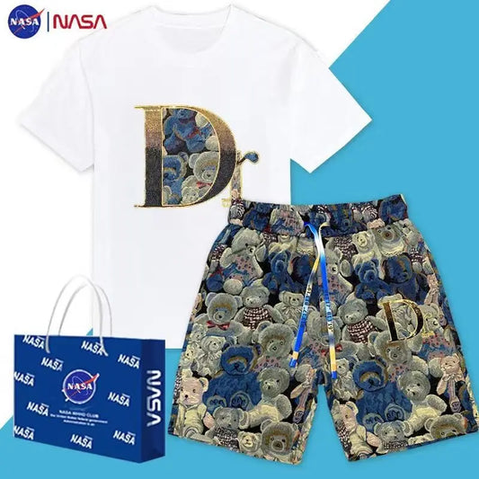 New Teddy Dior Short-sleeved Shorts Set Men's 2025 Summer