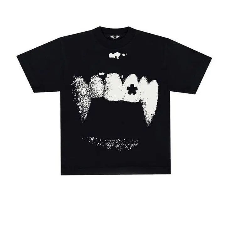 Y2K Punk Goth T Shirt Hip Hop Fashion Personality Loose Short Sleeved Harajuku Casual Womens Streetwear Round Neck Tops