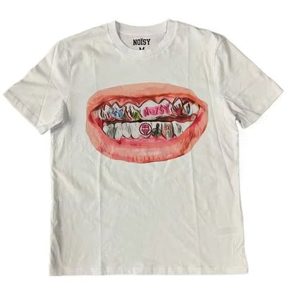 Y2K Punk Goth T Shirt Hip Hop Fashion Personality Loose Short Sleeved Harajuku Casual Womens Streetwear Round Neck Tops