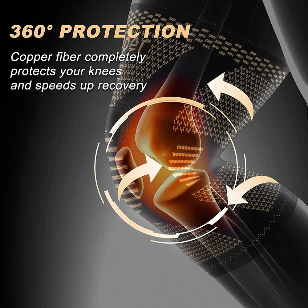 1/2Pcs Copper Knee Brace for Women and Men-Copper Knee Compression Sleeve Copper Knee Sleeves for Sports