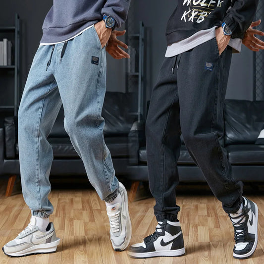 2024 Spring Summer Black Blue Jeans Men Streetwear Denim Jogger Pants Men Baggy Harem Jean Trousers Plus Size 6XL 7XL 8XL