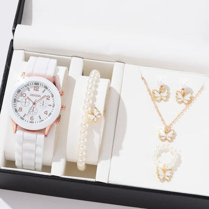 Woman Watch Fashion Sets Luxury Brand Silicone Strap Quartz Ladies Wrist watches