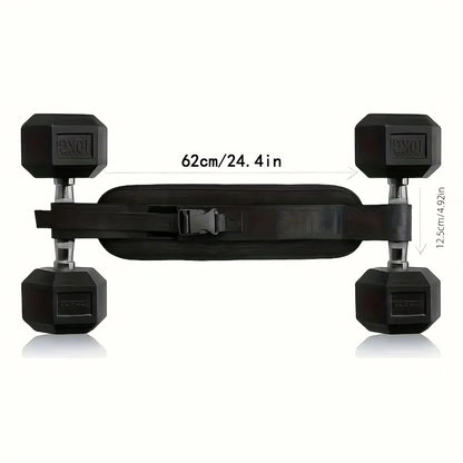 An Adjustable Nylon PA Arm Thrust Training Device with Weighted Hip Support Straps for Home and Gym Fitness Workouts