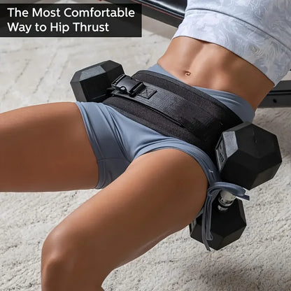An Adjustable Nylon PA Arm Thrust Training Device with Weighted Hip Support Straps for Home and Gym Fitness Workouts