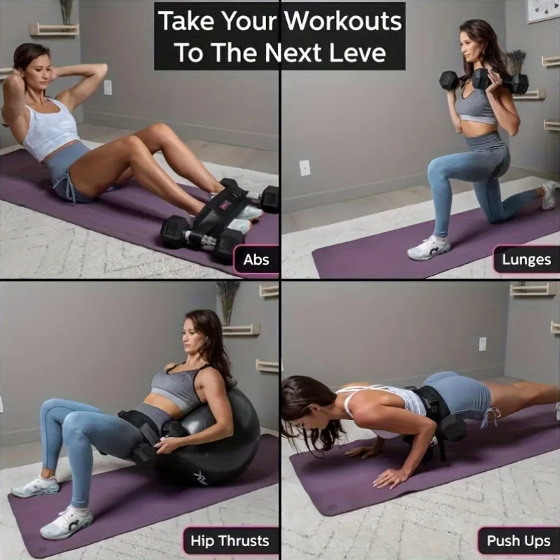An Adjustable Nylon PA Arm Thrust Training Device with Weighted Hip Support Straps for Home and Gym Fitness Workouts